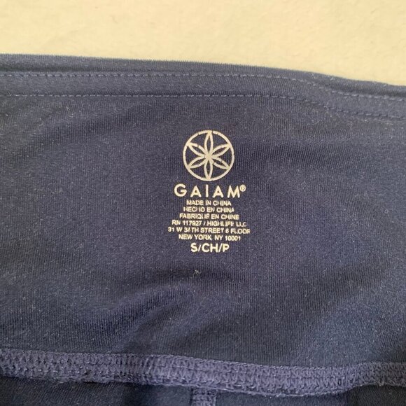 Gaiam dark blue ankle length pull on elastic waist workout yoga leggings - Picture 6 of 11